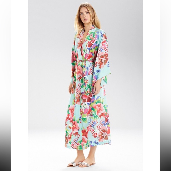 NATORI STAR BLOSSOM ROBE Caftan Kimono Size M - Picture 1 of 7